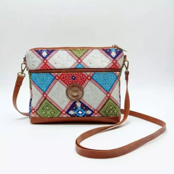 Ethnic Heritage Sling Bag – Multicolor Mirrorwork Inspired