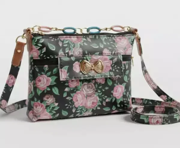 Midnight Rose Sling Bag – Black Floral Edition