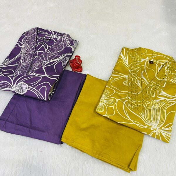 PURE TAJMUL COTTON KURTI PANT SETS