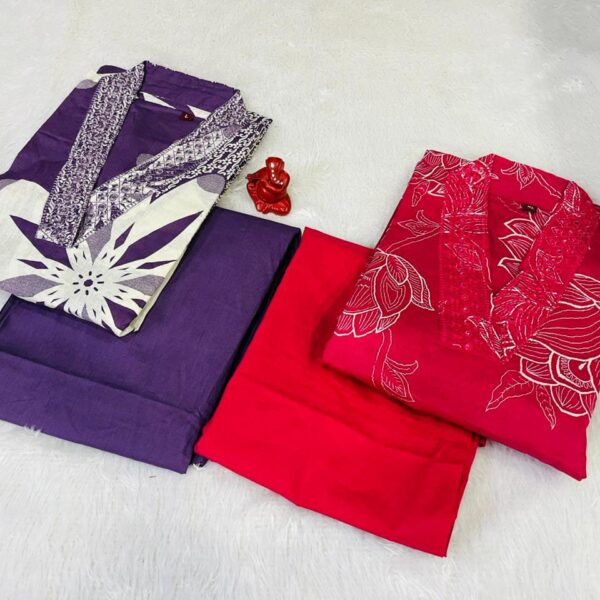 PURE TAJMUL COTTON KURTI PANT SETS