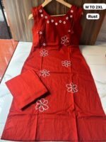 Kurtis With Plazo Pure Havy Dhabu Cotton Fabric - Image 4