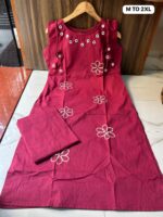 Kurtis With Plazo Pure Havy Dhabu Cotton Fabric