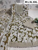 Anarkali 3 Piece Pair Kurti With Pant And Dupatta - Image 2