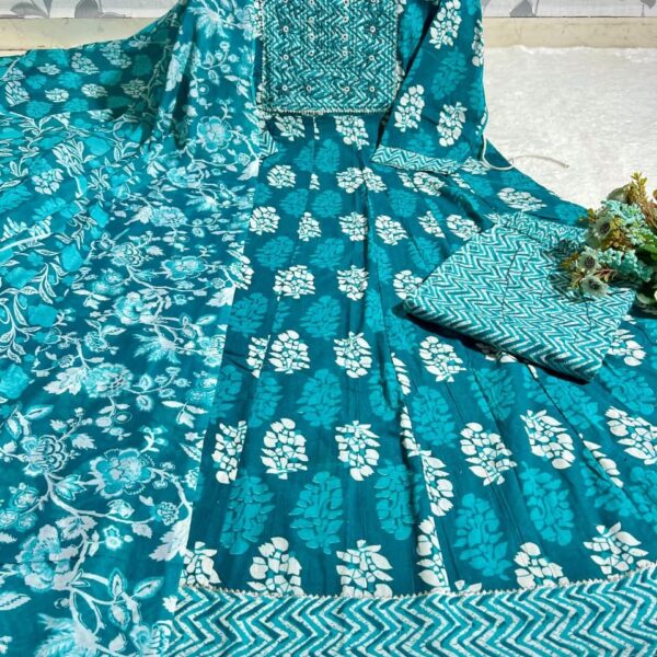 Anarkali 3 Piece Pair Kurti With Pant And Dupatta