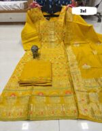 Dola Silk Kurti With Tie Work , Pant & Beautiful Banarasi Dupatta - Image 4