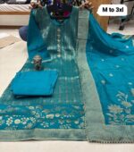 Dola Silk Kurti With Tie Work , Pant & Beautiful Banarasi Dupatta - Image 7