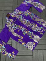 Purple Paisley Hand - Embroidered Co-ord Set - Image 7