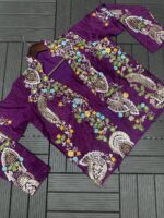 Purple Paisley Hand - Embroidered Co-ord Set - Image 8