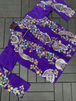Purple Paisley Hand - Embroidered Co-ord Set - Image 12