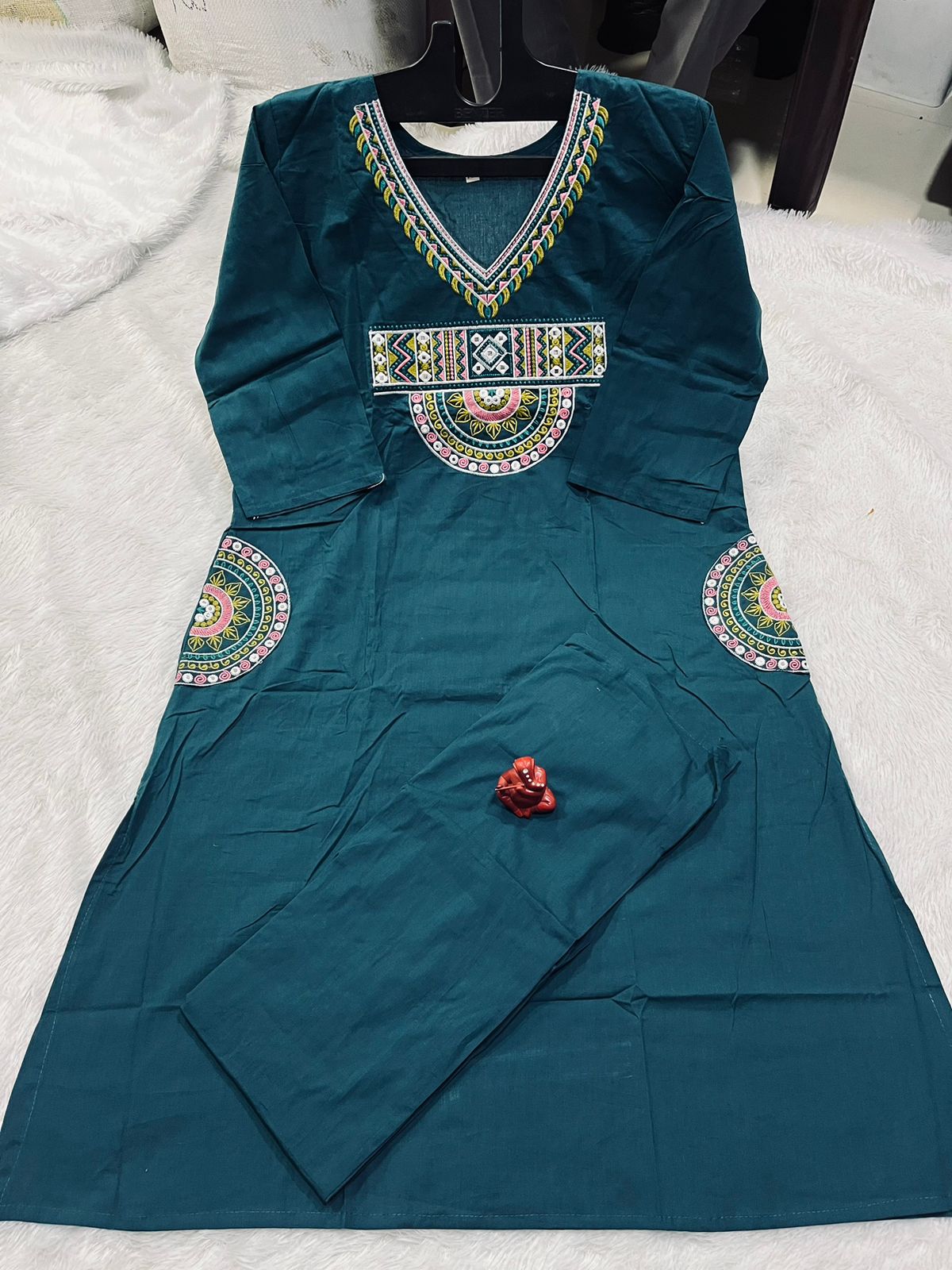 WhatsApp Image 2026-02-20 at 7.02.36 PM (2) Pure Dhabu Mul Cotton Disigner Kurti Plazo Sets - Image 1