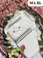 Premium Cotton Flex Beautiful Cotton Kurti With Pant And Silk Chanderi Digital Print Dupatta