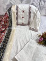 Premium Cotton Flex Beautiful Cotton Kurti With Pant And Silk Chanderi Digital Print Dupatta - Image 2