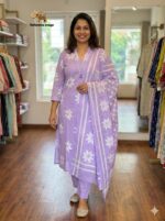 Pure Mal Cotton Aline Side Cut Kurti ,Pant ,Duppata - Image 5
