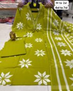 Pure Mal Cotton Aline Side Cut Kurti ,Pant ,Duppata - Image 3