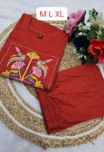 Top with Plazo with Pocket Pure Heavy Dabhu Cotton Fabric - Image 2