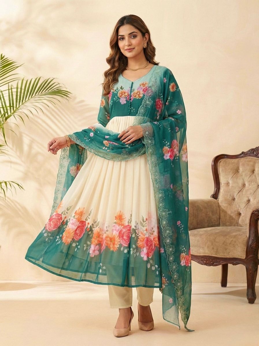 WhatsApp Image 2026-02-20 at 7.33.05 PM Presenting By New Party Wear Look FoX Gerorrget Gown with Dupatta , Pant - Image 1