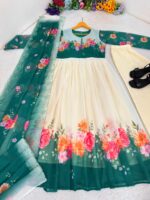 Presenting By New Party Wear Look FoX Gerorrget Gown with Dupatta , Pant - Image 6