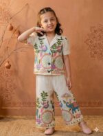 Khadi Cotton Fabric with embroidery dori work with cording