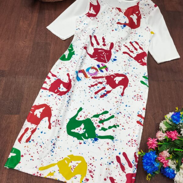 Holi _ themed digital print kurtis