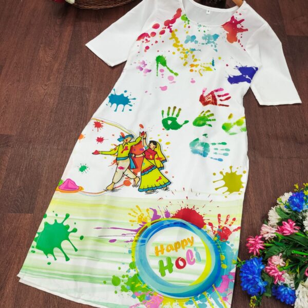 Holi _ themed digital print kurtis