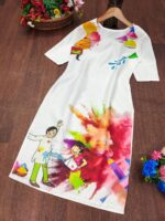 Holi _ themed digital print kurtis - Image 3
