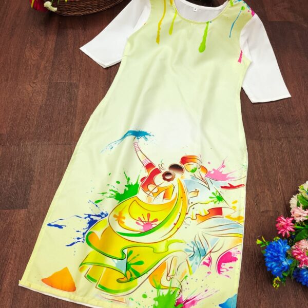 Holi _ themed digital print kurtis