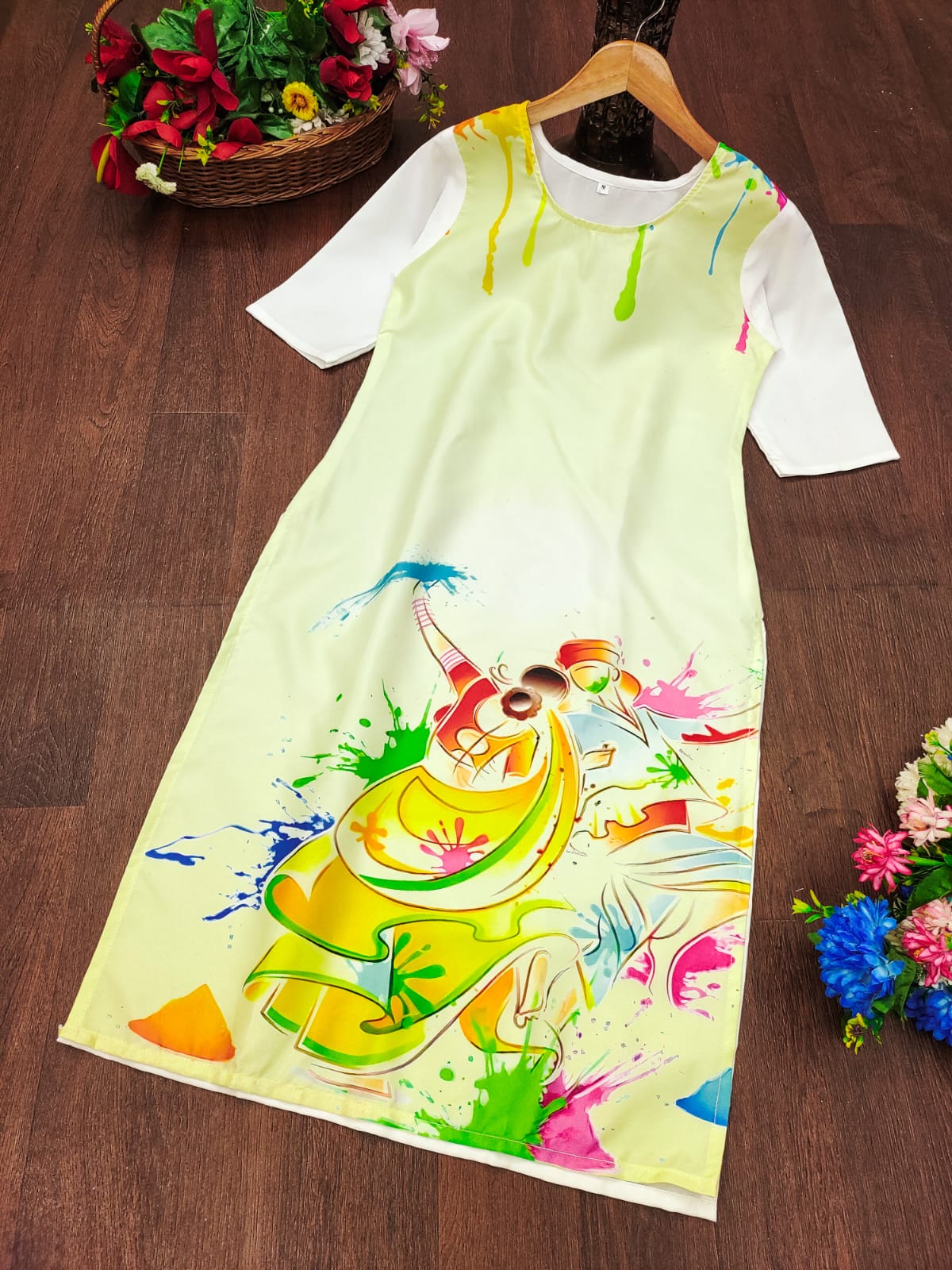 WhatsApp Image 2026-02-20 at 7.42.05 PM (2) Holi _ themed digital print kurtis - Image 1