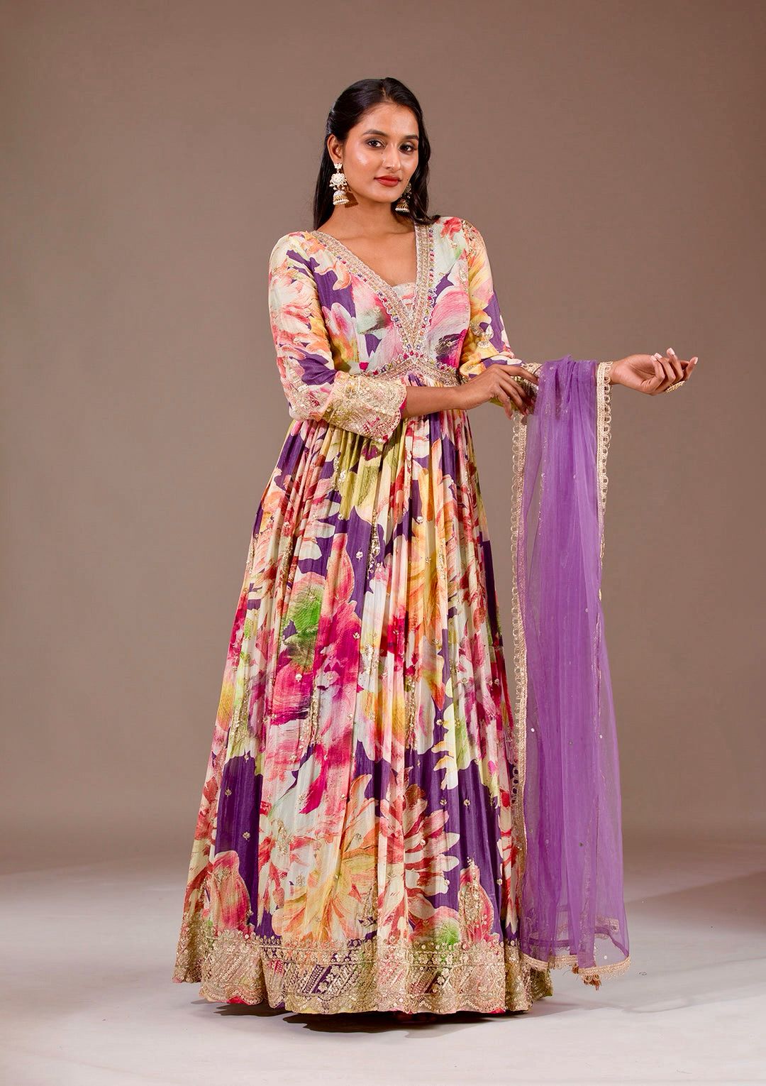 WhatsApp Image 2026-02-21 at 8.21.31 AM Floral Gown ya Anarkali Maxi dress - Image 1