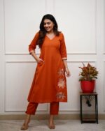 beautiful Embroidery work on Kurti with 2 Side Pockets Pockets - Image 5
