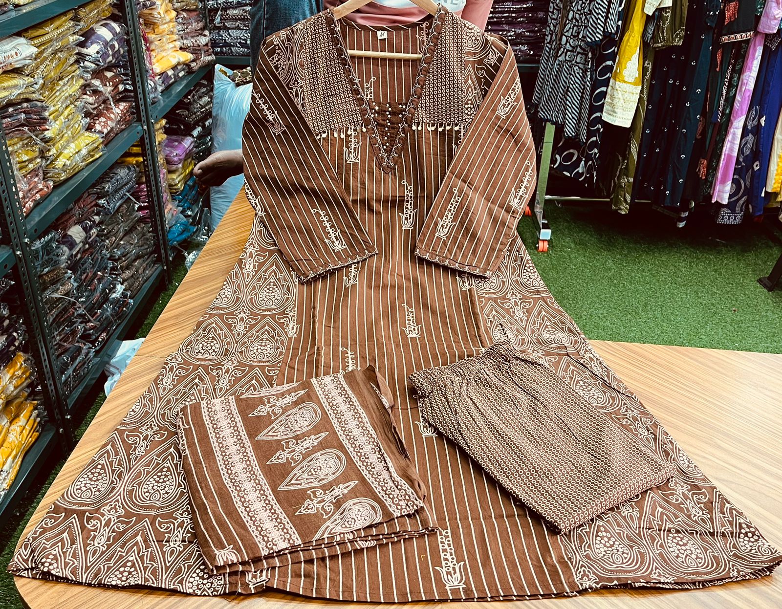 WhatsApp Image 2026-02-21 at 9.46.30 AM (2) Both : Side Pocert in Kurti with add work hand work - Image 1