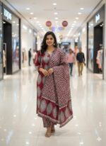 Ombre Georgatte Anarkali Gown ye long Ethic Gown