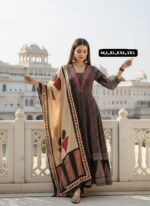Ombre Georgette Anarkali Geown Set
