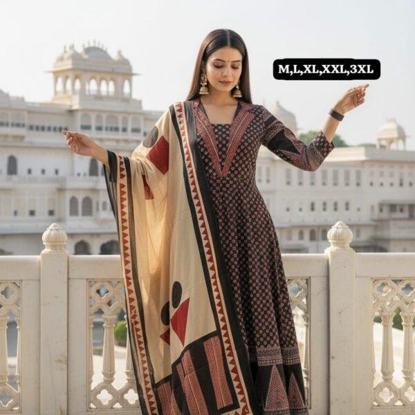 Ombre Georgette Anarkali Geown Set