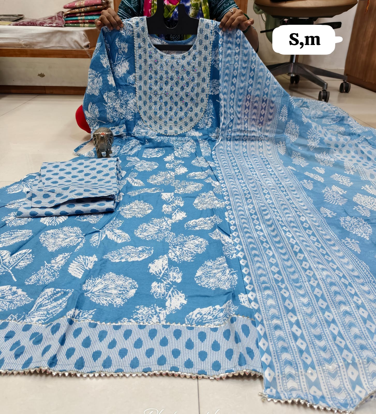 WhatsApp Image 2026-02-22 at 11.26.38 AM (1) Pure Cotton Anarkali Kurti Pent Duppeta set - Image 1