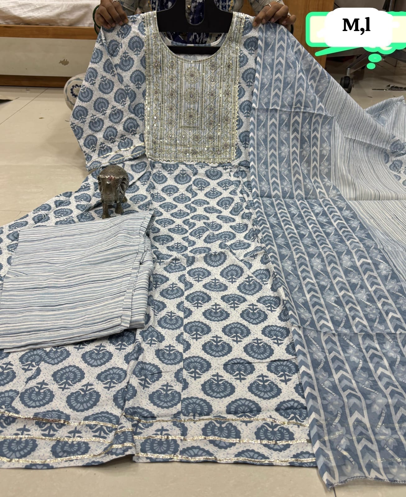 WhatsApp Image 2026-02-22 at 11.26.40 AM Pure Cotton Anarkali Kurti Pent Duppeta set - Image 1