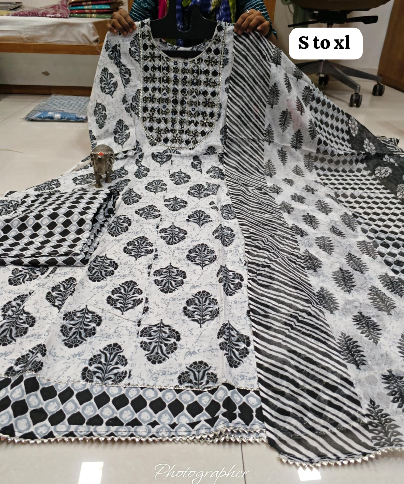 WhatsApp Image 2026-02-22 at 11.26.41 AM (1) Pure Cotton Anarkali Kurti Pent Duppeta set - Image 1