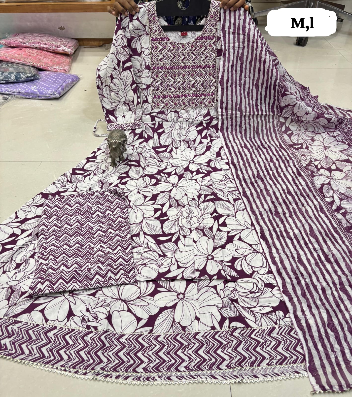 WhatsApp Image 2026-02-22 at 11.26.43 AM Pure Cotton Anarkali Kurti Pent Duppeta set - Image 1