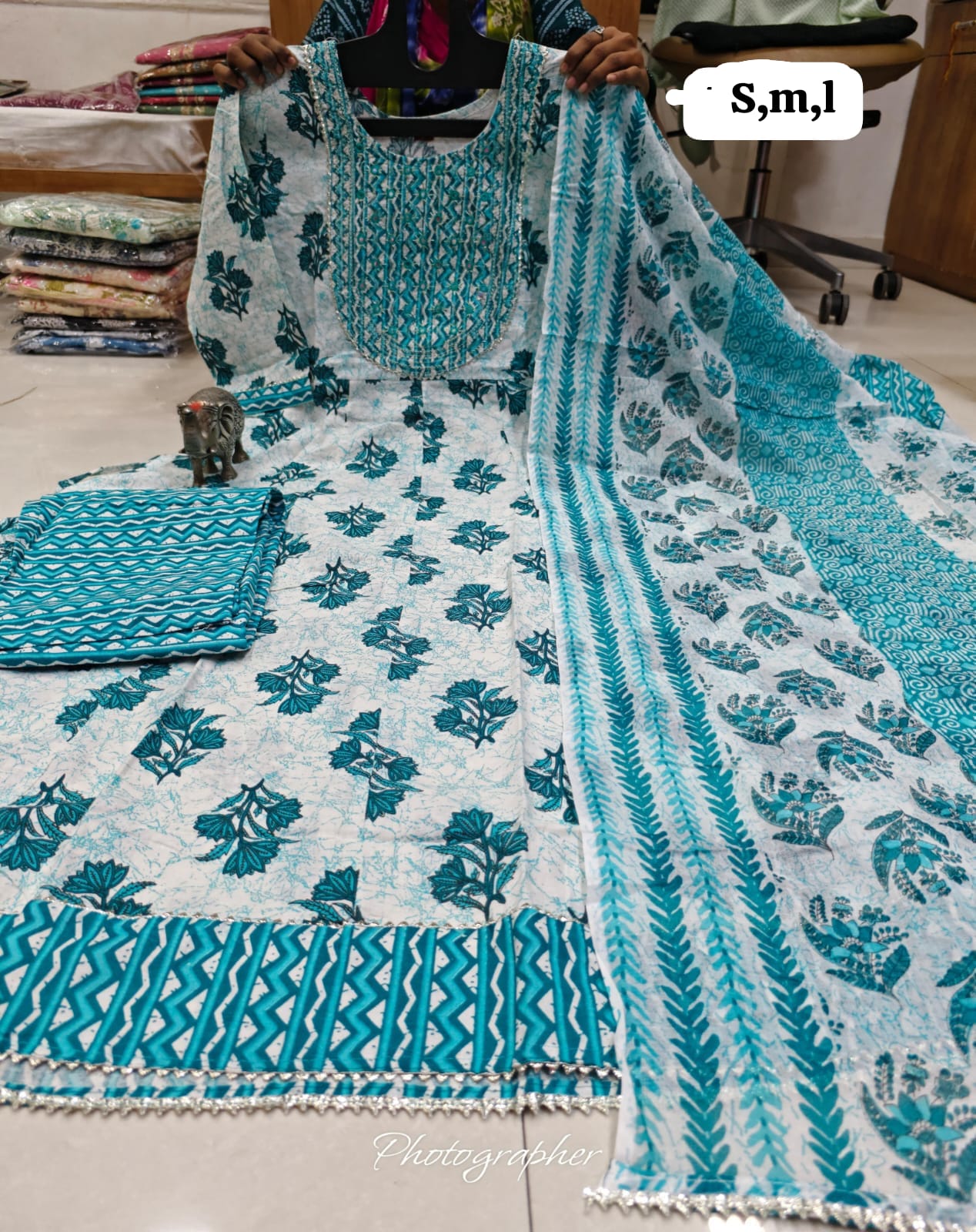 WhatsApp Image 2026-02-22 at 11.26.44 AM Pure Cotton Anarkali Kurti Pent Duppeta set - Image 1