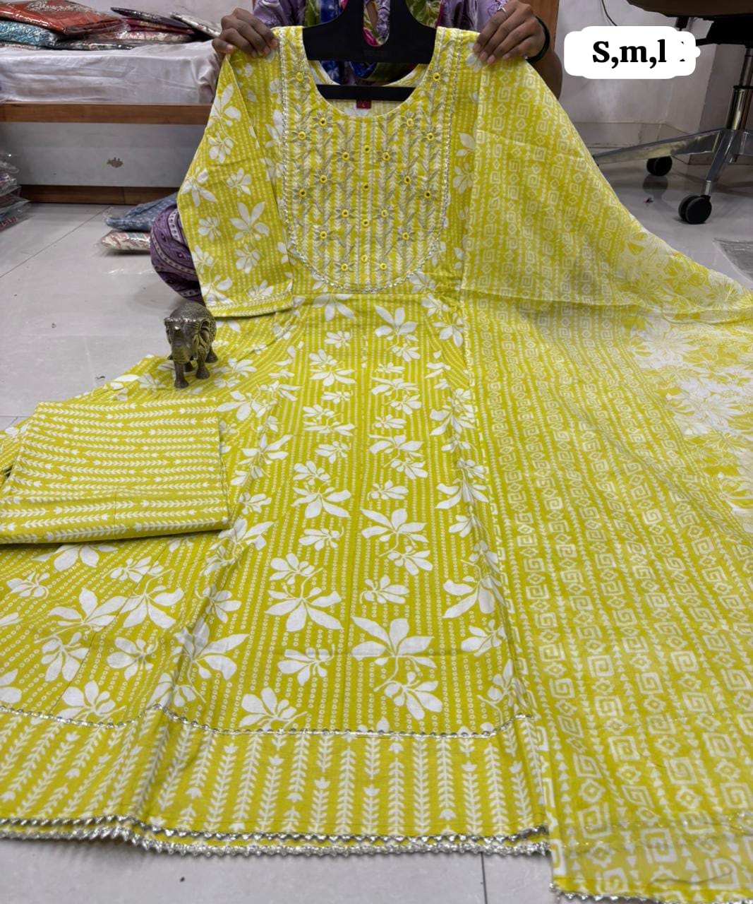 WhatsApp Image 2026-02-22 at 11.26.50 AM Pure Cotton Anarkali Kurti Pent Duppeta set - Image 1