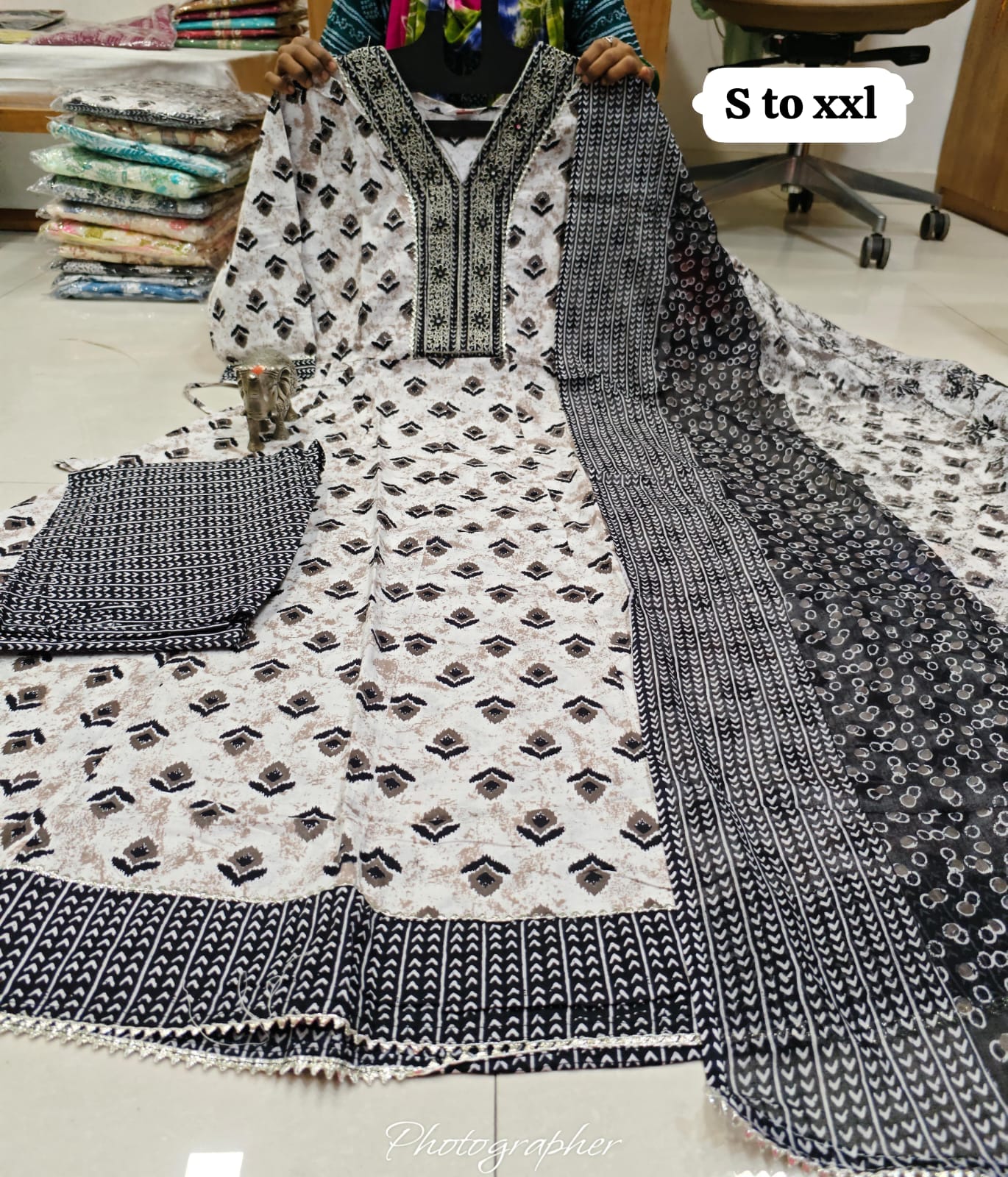 WhatsApp Image 2026-02-22 at 11.26.51 AM Pure Cotton Anarkali Kurti Pent Duppeta set - Image 1
