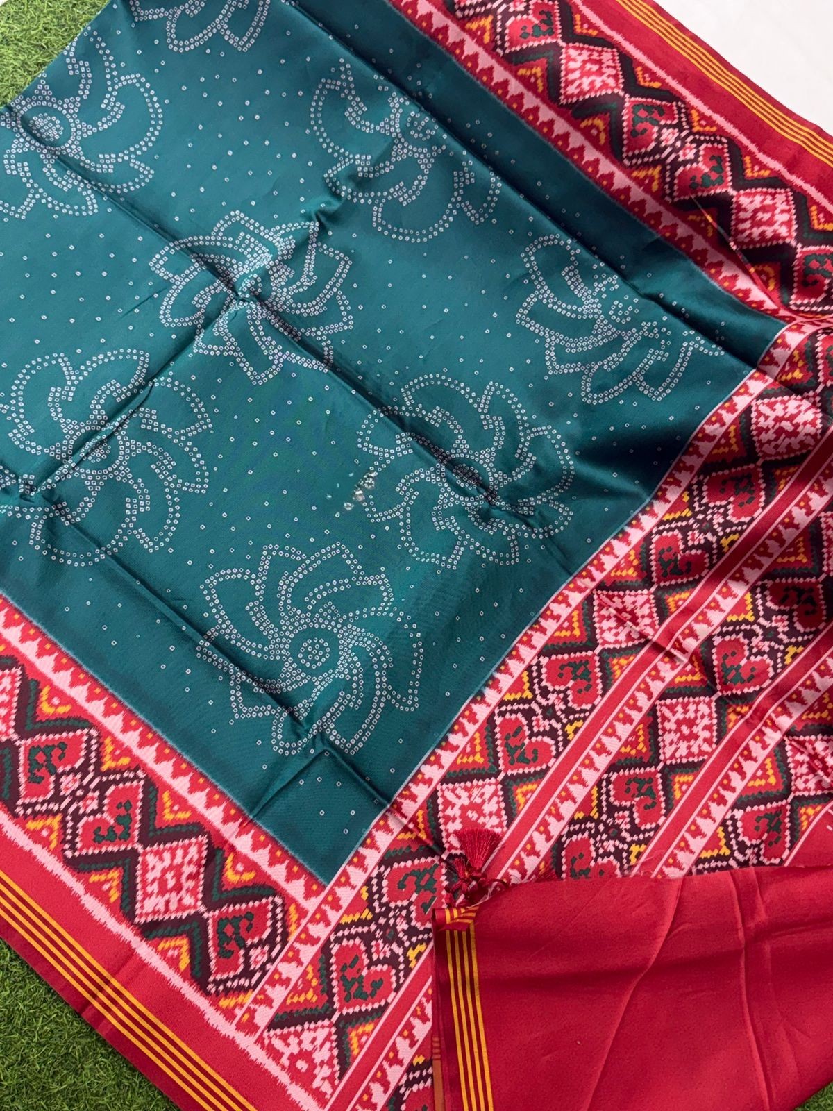 WhatsApp Image 2026-02-23 at 7.50.58 AM (3) PURE PATOLA SILK DOUBLE IKKAT SAREE - Image 1