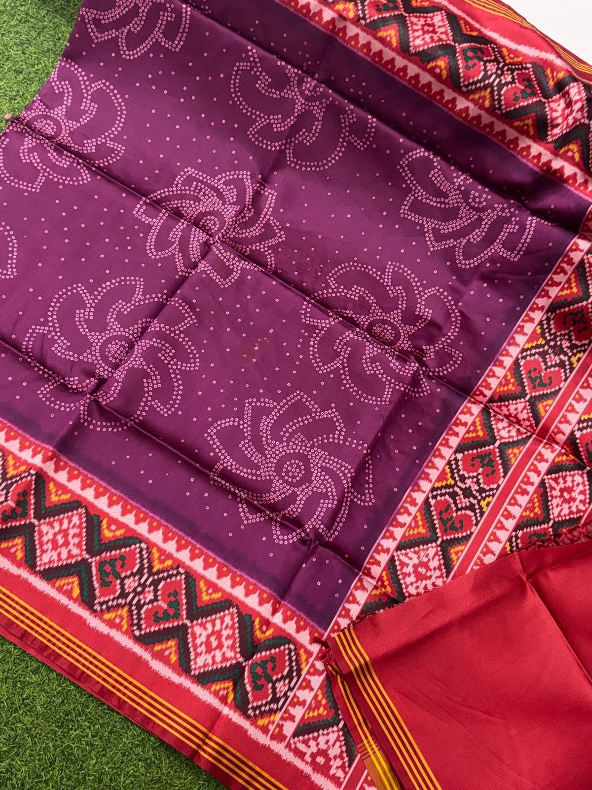 WhatsApp Image 2026-02-23 at 7.50.59 AM (1) PURE PATOLA SILK DOUBLE IKKAT SAREE - Image 1