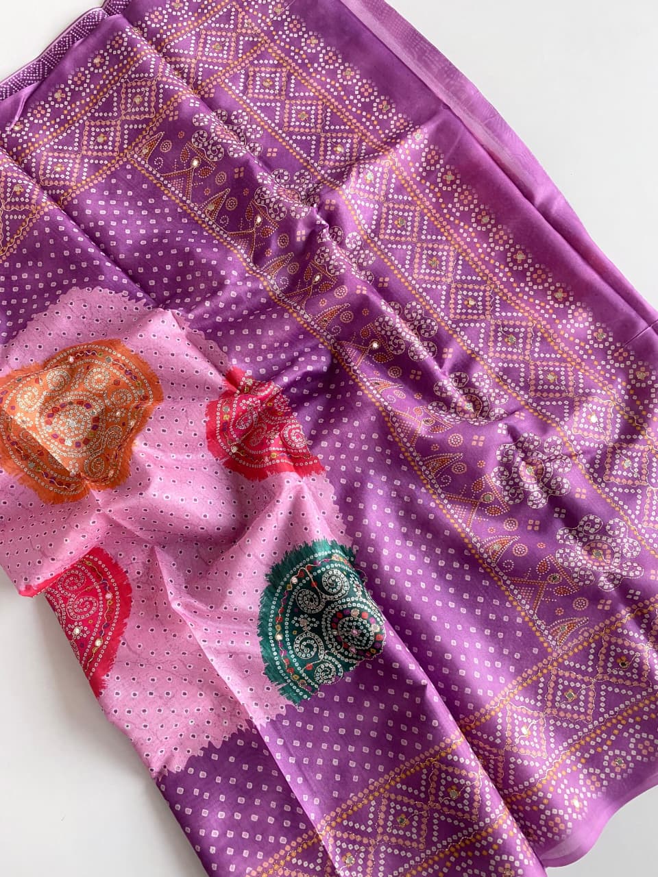 WhatsApp Image 2026-02-23 at 7.57.46 AM (1) bandhani silk saree - Image 1