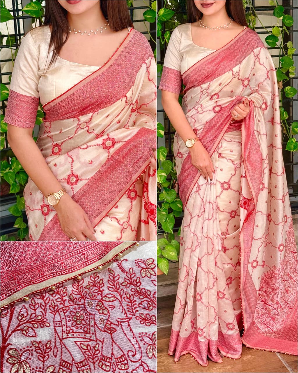 WhatsApp Image 2026-02-23 at 8.00.54 AM BANARASI TUSSAR SILK SAREE - Image 1