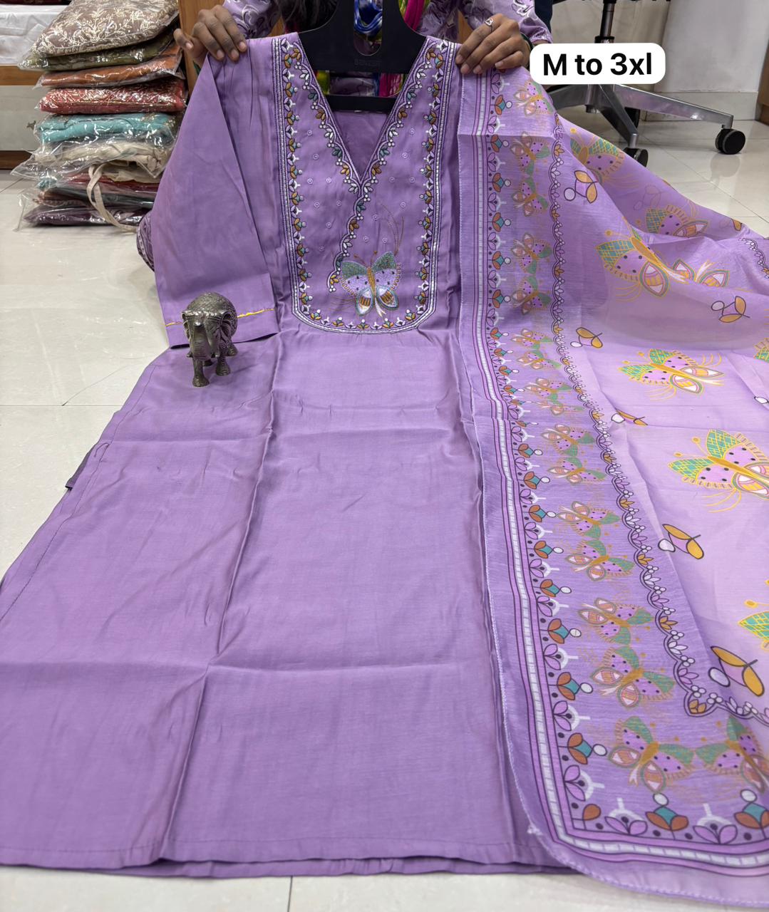 WhatsApp Image 2026-02-23 at 11.59.53 AM (1) CHANDERI MASLIN KURTI WITH DUPATTA 𤩠- Image 1
