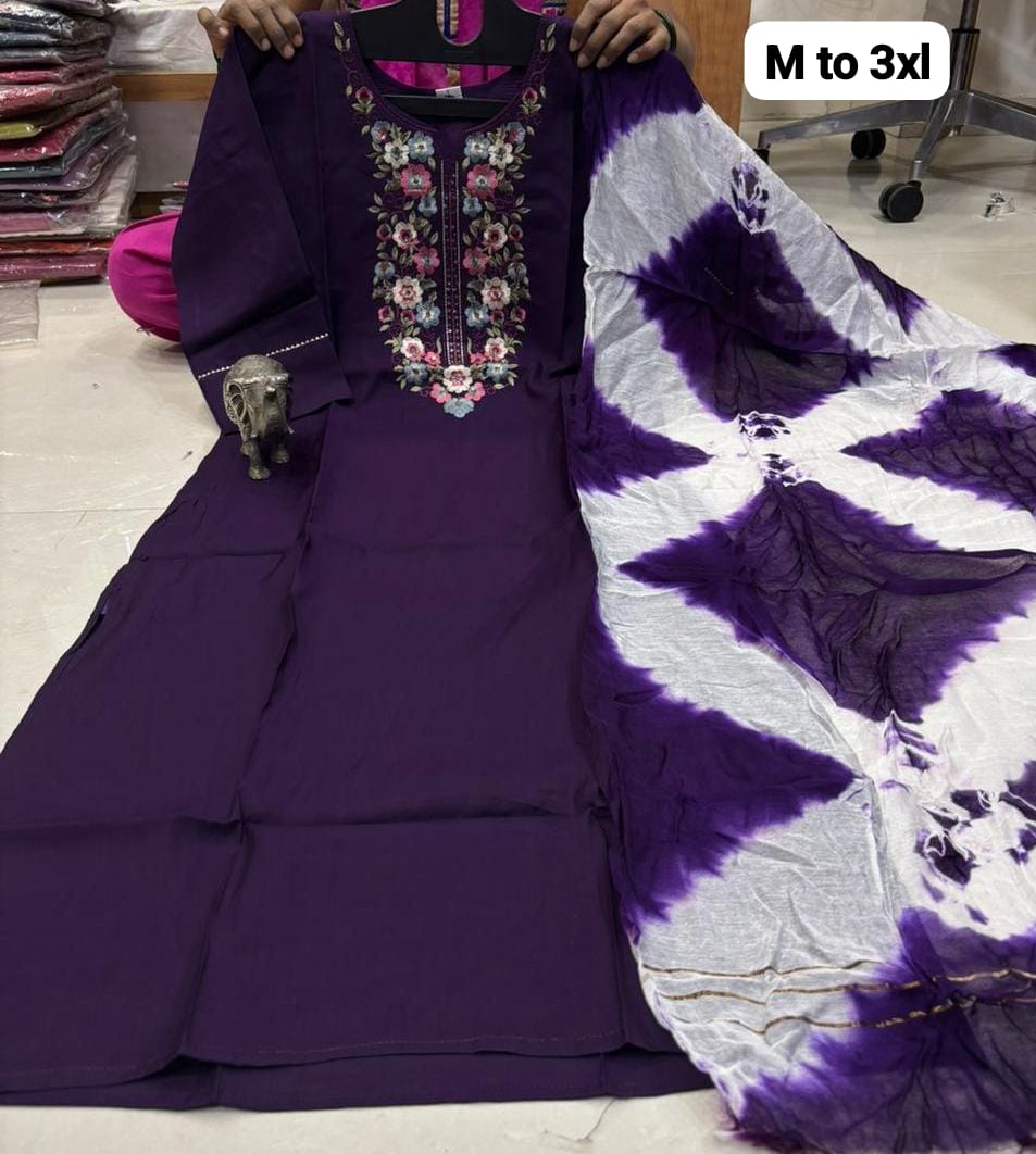 WhatsApp Image 2026-02-23 at 11.59.54 AM CHANDERI MASLIN KURTI WITH DUPATTA 𤩠- Image 1