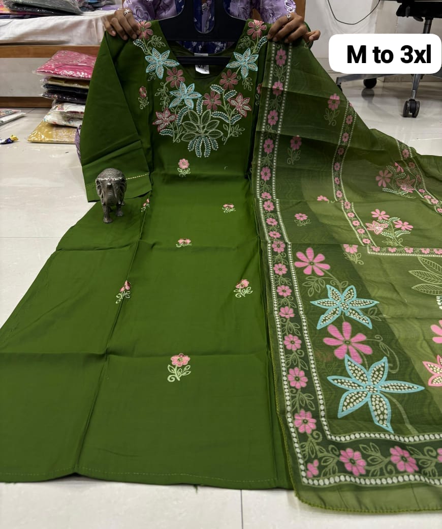 WhatsApp Image 2026-02-23 at 11.59.57 AM (1) CHANDERI MASLIN KURTI WITH DUPATTA 𤩠- Image 1