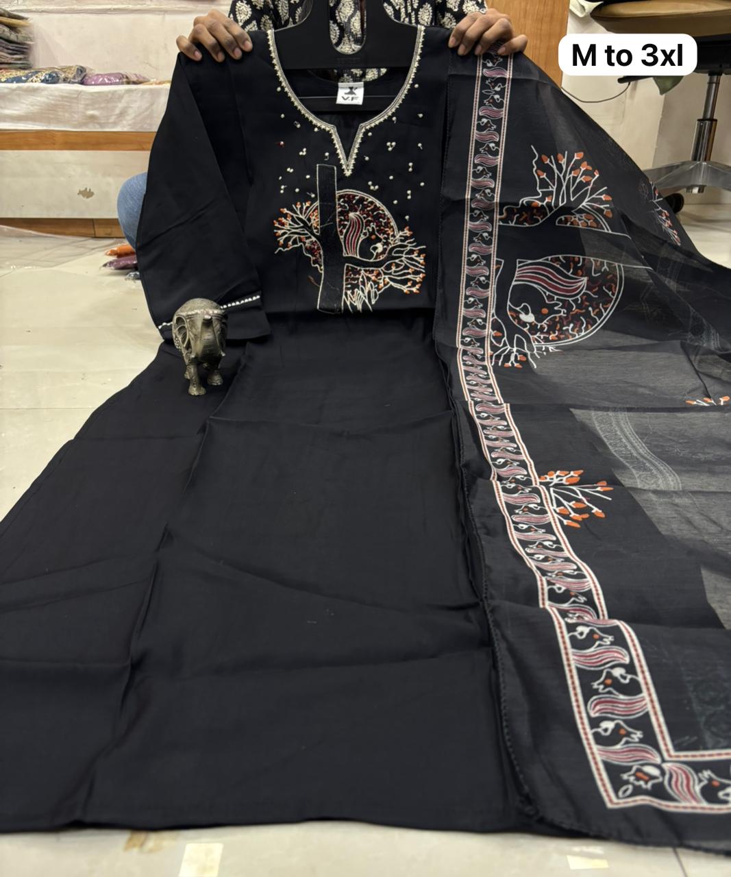 WhatsApp Image 2026-02-23 at 12.00.06 PM CHANDERI MASLIN KURTI WITH DUPATTA 𤩠- Image 1