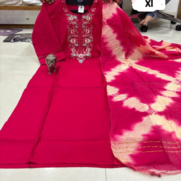 CHANDERI MASLIN KURTI WITH DUPATTA 🤩