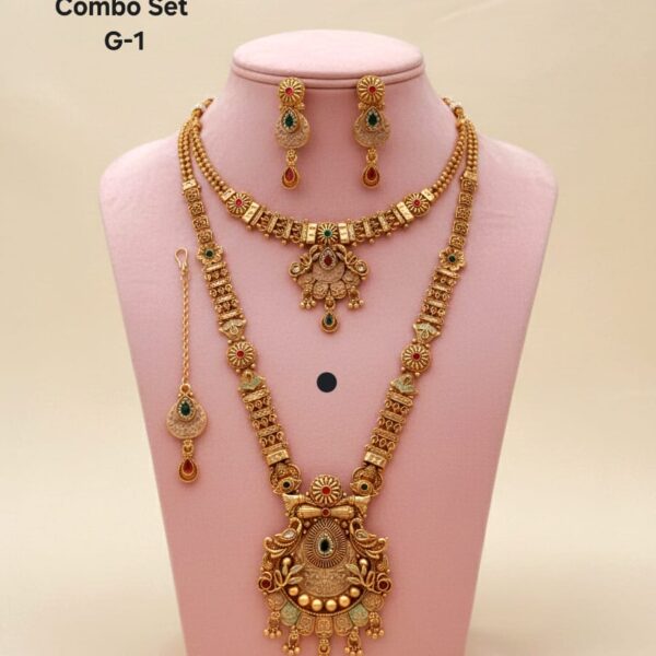 combo necklace set bridal haram set